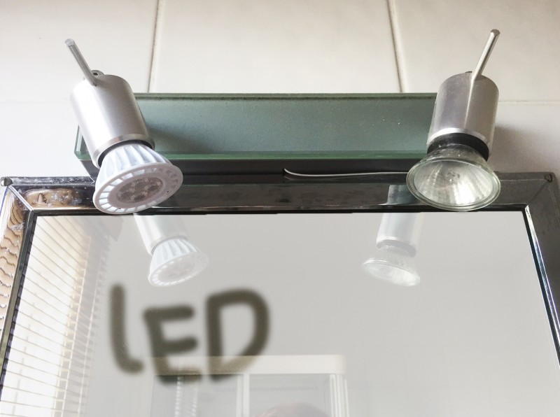 LED Light bulb vs Halogen: Bathroom Case Study